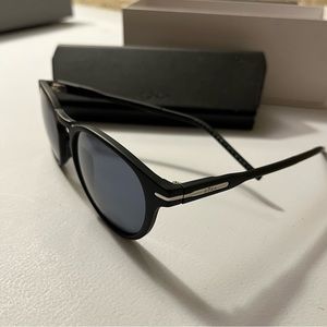 Roka Oslo Matte Black Blue Lenses Sunglasses